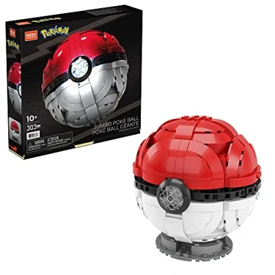 Abbildung von MEGA Pokémon Jumbo Poké Ball Bauset, leuchtende Herausforderung mit 303 Bausteinen, für Kinder ab 6 Jahren, HBF53