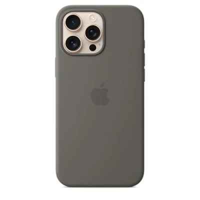 Abbildung von Apple Silikon Back Cover Grau MagSafe iPhone 16 Pro Max