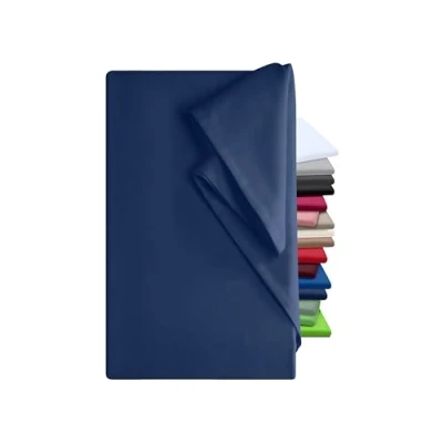Abbildung von npluseins Bettlaken 150 x 250 cm ideal als Sommerdecke kühlend Wohnmobil Laken Sonnenschutz Sonnensegel für Terrasse Reisen Camping und Tischtuch 100% Baumwolle, ca. cm, Navy