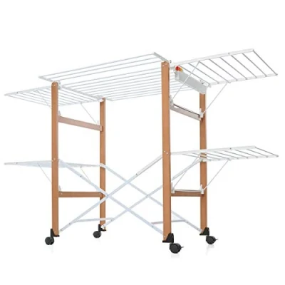Abbildung von Foppapedretti Gulliver Faltwäscheständer, 105 x 80 174 cm, Holz, Walnuss