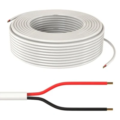 Abbildung von Lumonic 2x 0,34mm² LED Steuerleitung weiss 10m I ummanteltes 2 adriges Kabel flexibel Geschirmtes Steuerkabel, LiYY Verlängerung, Stromkabel