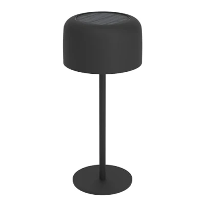 Abbildung von EGLO Solar Tischleuchte Roccanova, Akku Tischlampe Outdoor, touch dimmbar in 3 Stufen, Solarlampe für Balkon und Garten, Stahl Schwarz, warmweiß, IP44