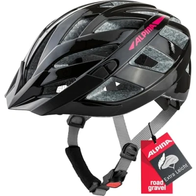Abbildung von ALPINA PANOMA 2.0 Optimal Anpassbarer, Belüfteter City &amp; Touren Fahrradhelm Mit Fliegennetz Nachrüstbarem LED Für Erwachsene, black pink gloss, 52 57 cm