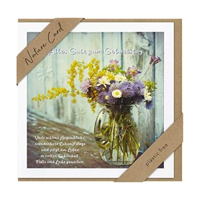 Abbildung von bsb Karte zum Geburtstag Nature Card Nachhaltige Karten Geburtstagskarten mit Umschlag Geburtstagskarte Frauen &amp; Männer Glückwunschkarte 11,5 x 17 cm