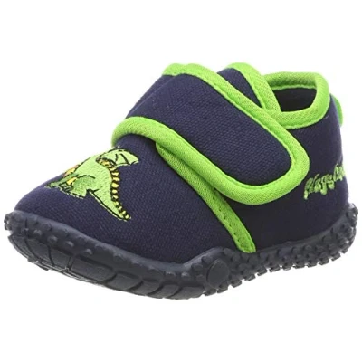 Abbildung von Playshoes Jungen Slipper Draak Hausschuhe, Marine, 28/29 EU