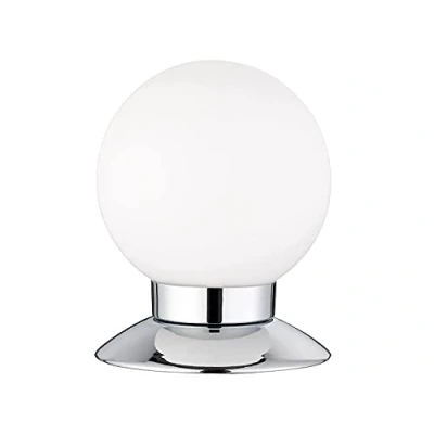 Abbildung von Reality Leuchten LED Tischleuchte, Metall Chrom, Glas opal weiß matt, inkl. 3 Watt LED, R52551906 Princess, 10 x 13 cm