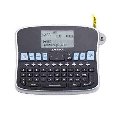 Abbildung von DYMO LabelManager 360D Professionelles Beschriftungsgerät Etikettiergerät mit QWERTZ Tastatur Einfache Textbearbeitung für D1 Etiketten in 6, 9, 12, 19 mm Breite