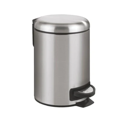 Abbildung von WENKO Treteimer Mod. Leman, 3 L, mit Anti Fingerprint Beschichtung, herausnehmbarem Einsatz, Absenkautomatik, rostfreiem Edelstahl, 17 x 25 22,5 cm, satiniert