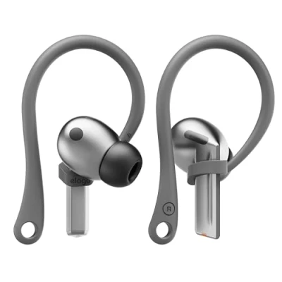 Abbildung von elago EarHooks Ohrbügel Kompatibel mit Samsung Galaxy Buds 3 &amp; Pro Ohrhörer Zubehör, rutschfest, Ergonomisches Design, Bequeme Passform (Dunkelgrau)