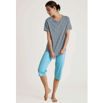 Abbildung von CALIDA Spring Nights 3/4 Pyjama Damen, aus 100% Baumwolle, atmungsaktiv und klimaregulierend