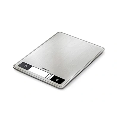 Abbildung von Soehnle Page Profi 200, digitale Küchenwaage silber aus Edelstahl, Gewicht bis zu 15 kg (1 g genau), Haushaltswaage mit patentierter Sensor Touch Funktion, elektronische Waage inkl. Batterien