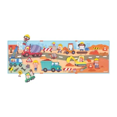 Abbildung von Janod Magnéti&#039;Stories Die Baustelle Magnetisches Lernspiel 30 Magnete Kinderspielzeug aus FSC Pappe Fördert Vorstellungskraft und Feinmotorik Ab 3 Jahre, J05454