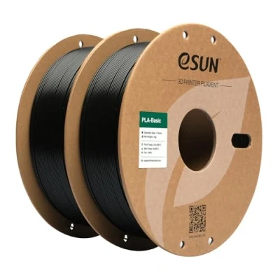 Abbildung von eSUN PLA Filament 1.75mm, Basic 3D Drucker Maßgenauigkeit +/ 0.03mm, 1KG pro Spule, 2 Spulen Druck Filament, Schwarz