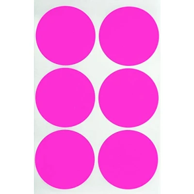 Abbildung von Klebepunkte Neon Pink 50 mm runde Aufkleber 5 cm Sticker 72 Stück von Royal Green