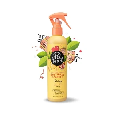 Abbildung von PET HEAD Hunde Deo Spray 300 ml, Birthday Sparkle, Zuckerwatteduft, veganes Haustiershampoo, hypoallergen, natürliche, sanfte Formel auch für Welpen