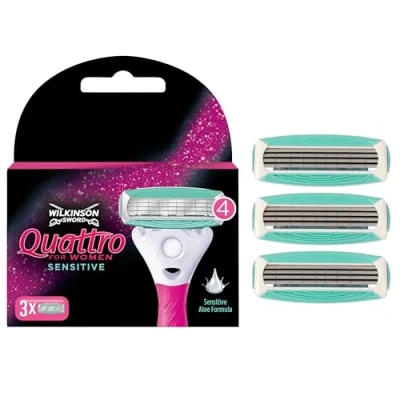 Abbildung von Wilkinson Sword Quattro for Women Sensitive Rasierklingen für Damen Rasierer, 3 St