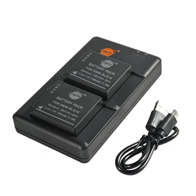 Abbildung von DMW BLG10 BLG10E BLE9 (2 Stück) Wiederaufladbarer Akku Ersatzakku und Dual Ladegerät Kompatibel mit Leica BP DC15,DC LX100 II,DMC GF6,GX80,GX85 usw