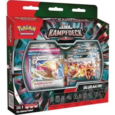 Abbildung von Pokémon Sammelkartenspiel: Liga Kampfdeck Glurak ex (1 sofort spielbares Deck mit 60 Karten, darunter &amp; Tauboss ex)
