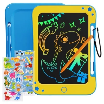 Abbildung von TEKFUN LCD Schreibtafel Kinder Spielzeug ab 3 4 5 6 7 Jahre alt Junge Mädchen, 8,5 Zoll Zaubertafel Maltafel für Geburtstag Weihnachten Geschenk 3+ alte Jungen Mädchen (Blau Gelb)