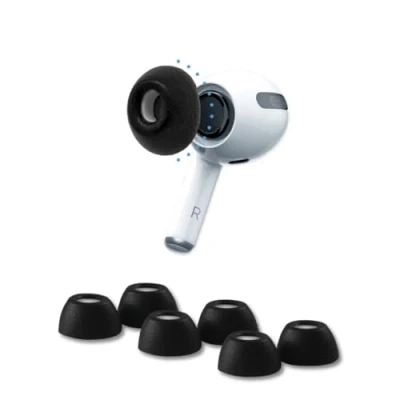 Abbildung von Comply 3.0 Premium Schaumstoff Ohrstöpsel, kompatibel mit Apple AirPods Pro Gen 1 &amp; 2, KLEINE GRÖSSE, Neue Limited Edition, Phantom Black, 3 Paar, Superior Noise Isolation, Made in The USA