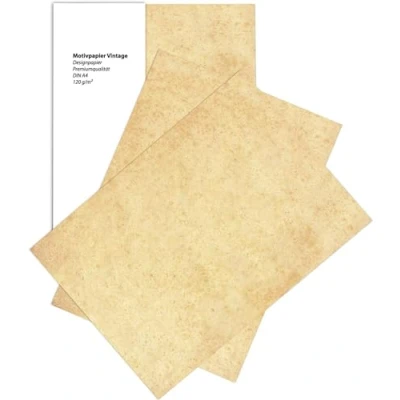 Abbildung von Betterpress® 25 Blatt DIN A4 120 g/m² Gastropapier Briefpapier Vintagepapier, Elefantenhaut, Vintage Altes Papier Speisekartenpapier beidseitig…