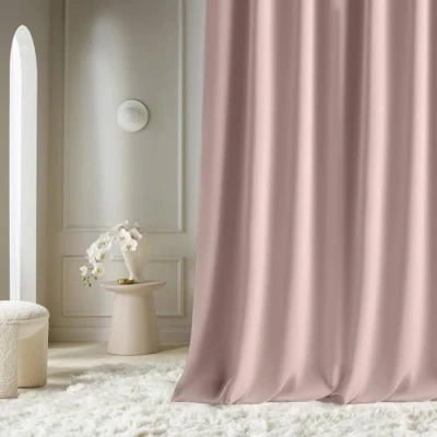 Abbildung von ROOM99 Vorhang mit Kräuselband Aura 140 x 240 cm Breite Höhe Verdunkelung Schiebegardinen Deko Modern Curtain Gardine Wohnzimmer Schlafzimmer Puderrosa, 1 Stück