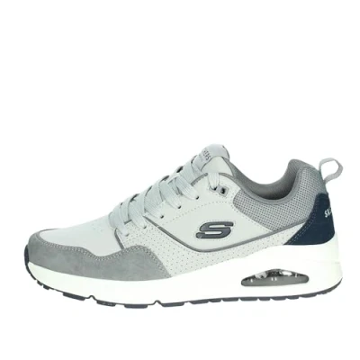 Abbildung von Skechers Herren UNO Retro One Sneaker, Graues Duraleather Wildleder Mesh, 45 EU