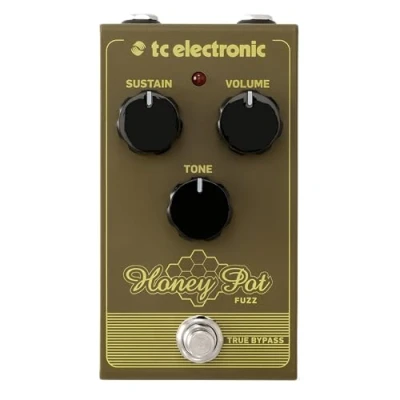 Abbildung von TC Electronic HONEY POT Fuzz Pedal im Vintage Stil mit massiver Klangwand und kilometerlangem Sustain