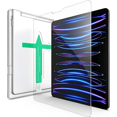 Abbildung von XeloTech Schutzglas für iPad Pro 12.9 Zoll (2022, 2021, 2020, 2018) aus Echt Glas Extra Kratzfest Mit Schablone Positionierung