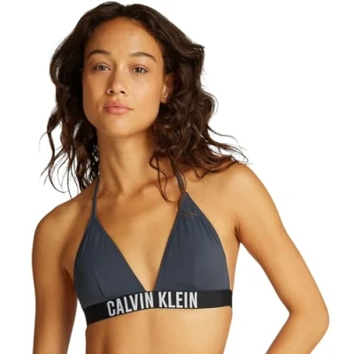 Abbildung von Calvin Klein Swimwear Triangle Bikinitop, Damen, Größe: Large, India ink