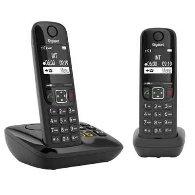 Abbildung von Gigaset AS690A Duo 2 Schnurlose DECT Telefone mit Anrufbeantworter kontrastreiches Display einstellbare Klangprofile Freisprechfunktion Anrufschutz, schwarz [Deutsche Version]