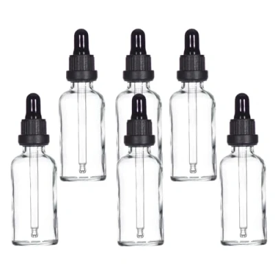 Abbildung von YIZHAO Pipettenflasche 50ml Klar, Apothekerflasche mit Pipette Glas, für Ätherisches Öl, Aromatherapie, Massage, Düfte, Labor, Kosmetik, Reisen 6 Pcs