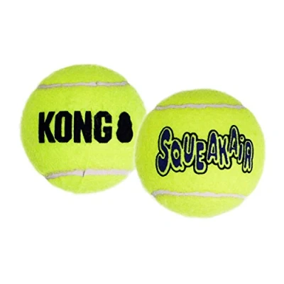 Abbildung von KONG Squeakair Balls Premium Hundespielzeug, Quietschende Tennisbälle, Zahnschonend (3erPack) Für Kleine Hunde