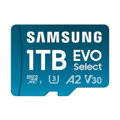 Abbildung von Samsung EVO Select (2024) microSD Karte + SD Adapter, 1 TB, UHS I U3, 4K UHD, Full HD, 160 MB/s Lesen, Speicherkarte für Smartphones, Tablets und Laptops, MB ME1T0SA/EU