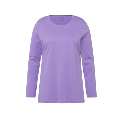 Abbildung von Ulla Popken Damen Langarm Shirt Langarmshirt, Blaues Flieder, 50 52