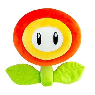 Abbildung von Club Mocchi FIRE Flower MEGA Plüschtier Sammelbare Super Mario Plüschtiere Offiziell lizenzierte Heldenspielzeuge Desk Buddy Action Figuren Kinderspielzeug 3+ Jahre