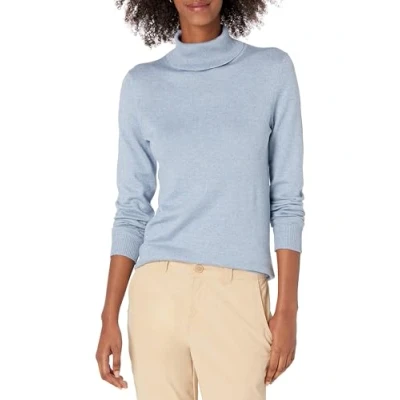 Abbildung von Amazon Essentials Damen Leichter, Langärmeliger Rollkragenpullover, Klassischer Schnitt (Erhältlich In Übergröße), Indigoblau Meliert, XL