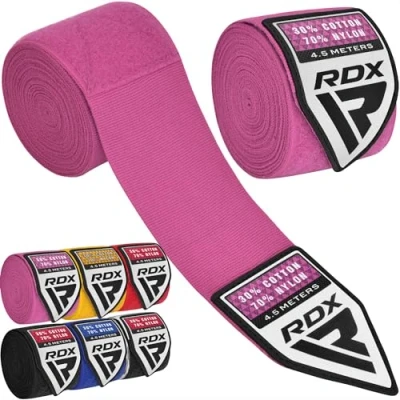 Abbildung von RDX Boxen Boxbandagen Wraps MMA Handschuhe Daumenschlaufe Innenhandschuhe Muay Thai,pink, Länge:4,5 Meter