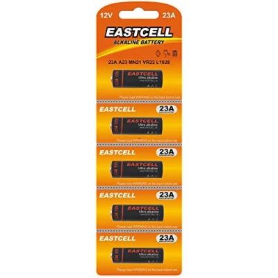 Abbildung von 5 x 23A 12V Alkaline Batterien, Garagentor, Fernbedienung, MN21, 23A, V23GA, L1028, A23, EINWEG Markenware EASTCELL