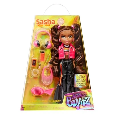 Abbildung von Bratz Alwayz Modepuppe Sasha mit 10 Accessoires und Poster Kinderspielzeug Geeignet ab 6 Jahren