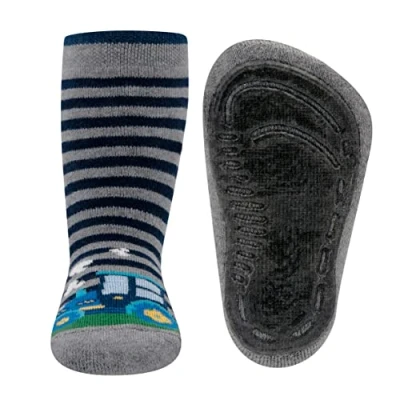 Abbildung von EWERS Stoppersocken Trecker, Socken mit Antirutschsohle für Jungen, Anti Rutsch Gummisohle, MADE IN GERMANY, 1 Paar rutschfeste Kindersocken Jungs, Größe 23 24