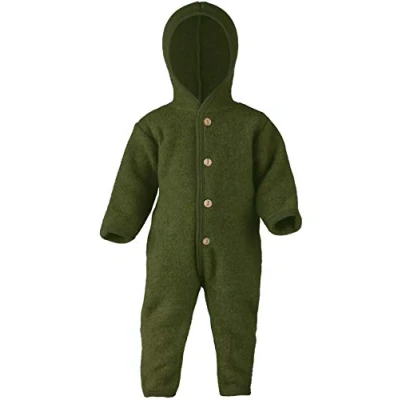 Abbildung von Engel Overall mit Kapuze, 100% Schurwolle Fleece, Natur, Gr. 50/56 86/92, 4 Farben (74 80, Schilf Melange)
