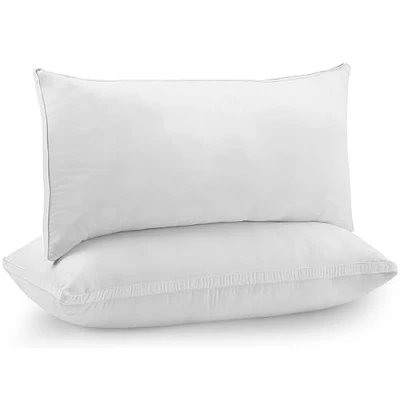 Abbildung von Utopia Bedding Kopfkissen (2er Set), 40 x 80 cm Schlafkissen, Gebürsteter Stoff Bezug Bettkissen, Premium Qualität Weich et Atmungsaktiv Kissen (Weiß)