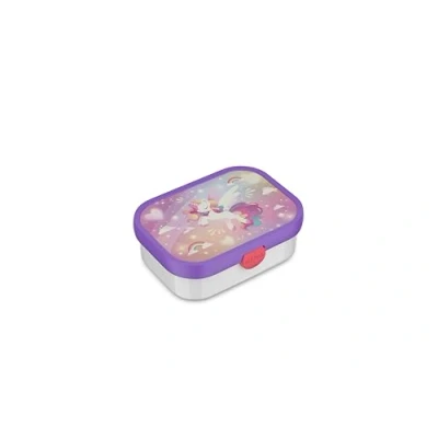 Abbildung von Mepal Lunchbox Campus Bento für Kinder Brotdose mit Fach &amp; Gabel Meal Prep Box Clip Verschluss BPA frei Spülmaschinenfest 750 ml Unicorn Glow