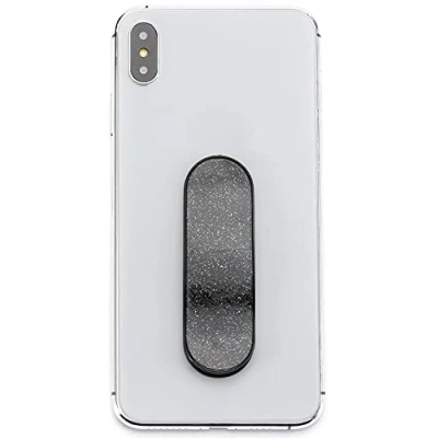 Abbildung von MOMOSTiCK Das Original! Smartphone Fingerhalter Handy Fingerhalterung Halter Ständer Griff Halterung Ring (Pearl Serie Schwarz PU)