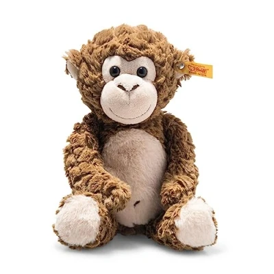 Abbildung von Steiff Bodo Affe 30 cm, Plüsch Affe, Soft Cuddly Friends, Kuscheltier für Kinder, aus kuschelweichem &amp; weich und waschmaschinenfest, Braun