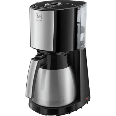 Abbildung von Melitta Enjoy Top Therm Kaffeemaschine mit Thermokanne aus Edelstahl, Filterkaffeemaschine Tropfstopp, für bis zu 10 Tassen Kaffee, edelstahl/schwarz