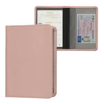 Abbildung von kwmobile Fahrzeugschein Hülle mit Kartenfächern Kunstleder Etui Tasche für Auto Zulassungsbescheinigung Führerschein Rosegold