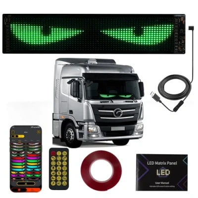 Abbildung von Looklight Augen Auto Led,Augen für Led Schild Anzeige Programmierbar,Neon Personalisiert,Innenbeleuchtung Bluetooth USB LKW,Text,Graffiti,Smart App（12cm*59.5cm）
