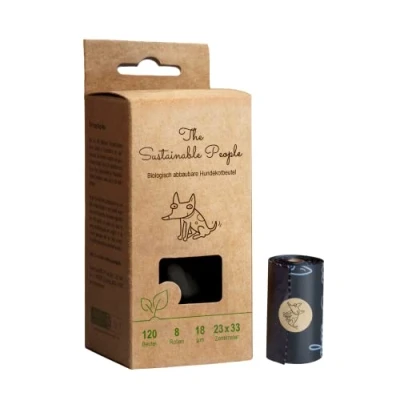 Abbildung von TSP Bio abbaubare Hundekotbeutel OK compost HOME zertifiziert 100% heim kompostierbar und biologisch abbaubar Gross, Extra Dick (18µm)